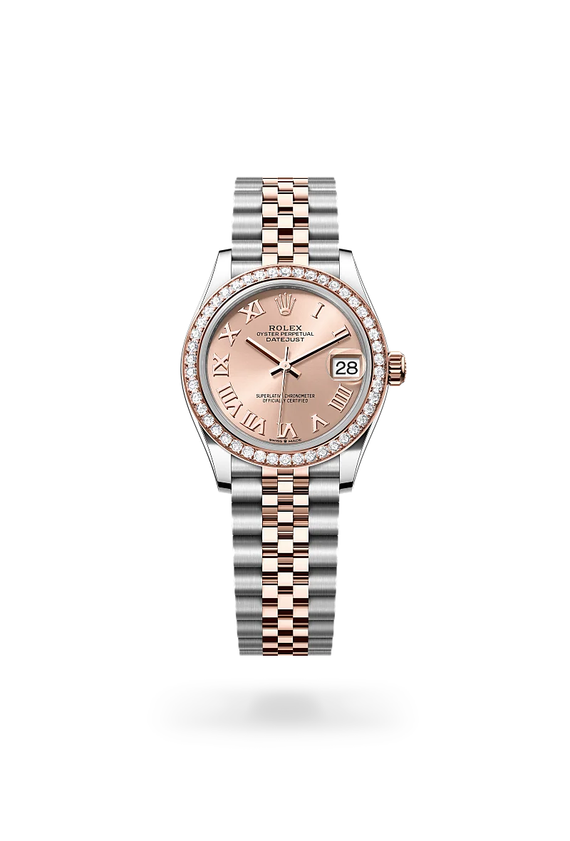 Rolex  Datejust 31 in Oyster, 31 mm, Oystersteel, Everose gold and diamonds