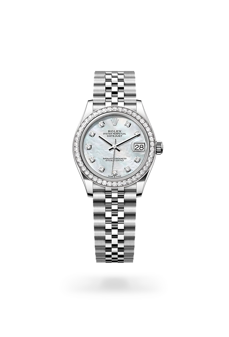 Rolex  Datejust 31 in Oyster, 31 mm, Oystersteel, white gold and diamonds