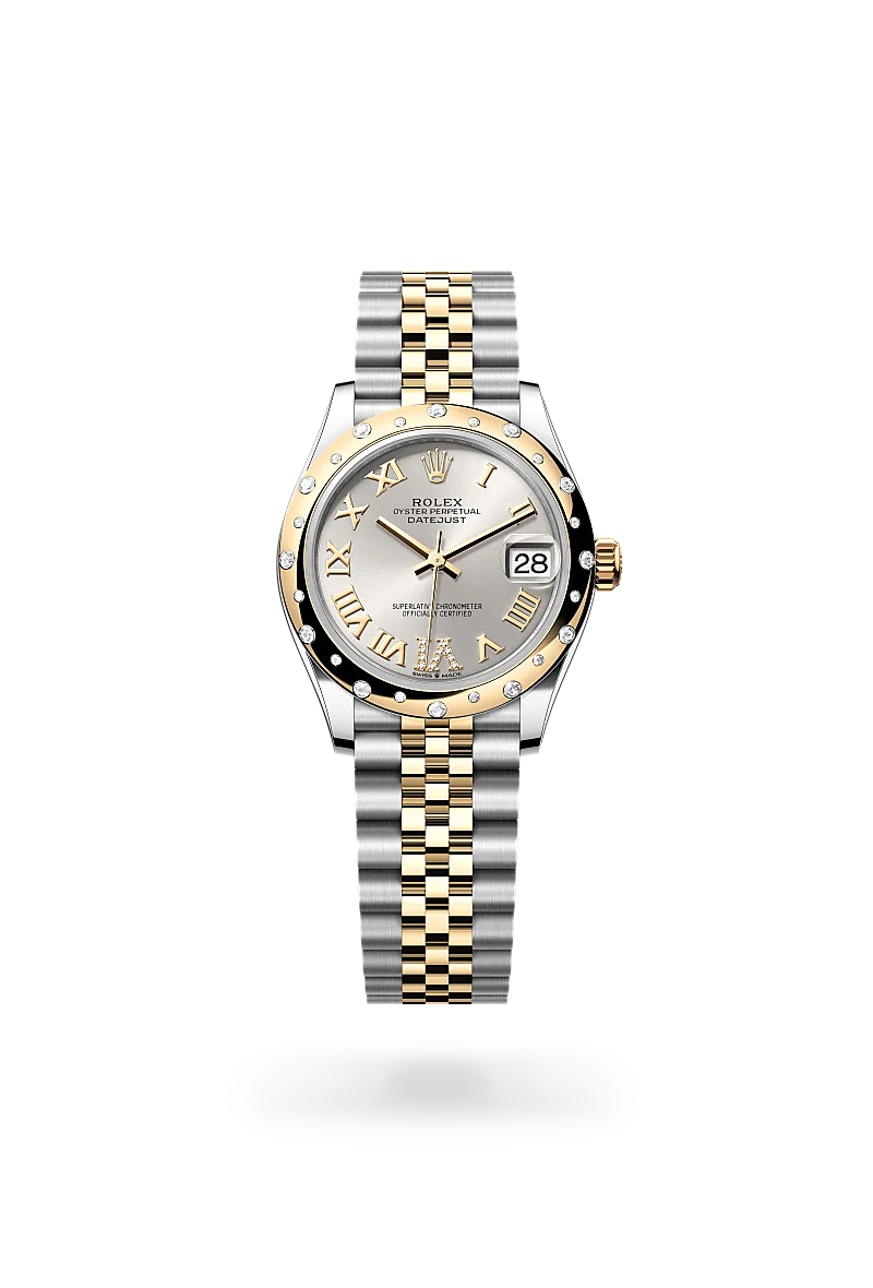 Rolex  Datejust 31 in Oyster, 31 mm, Oystersteel, yellow gold and diamonds