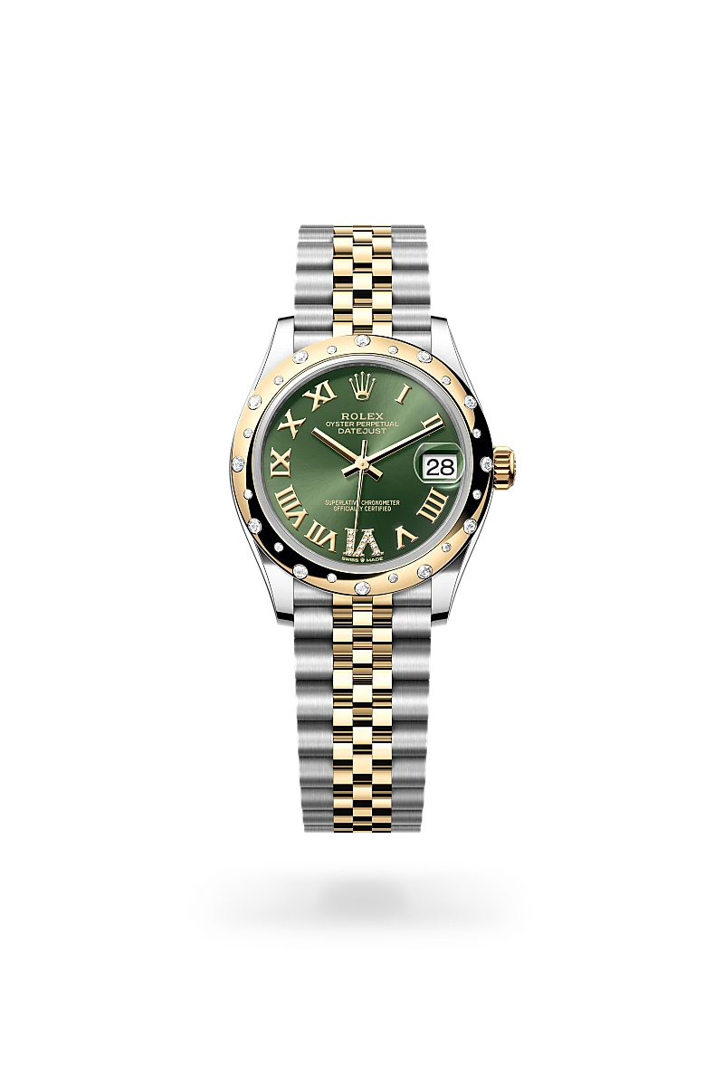 Rolex  Datejust 31 in Oyster, 31 mm, Oystersteel, yellow gold and diamonds