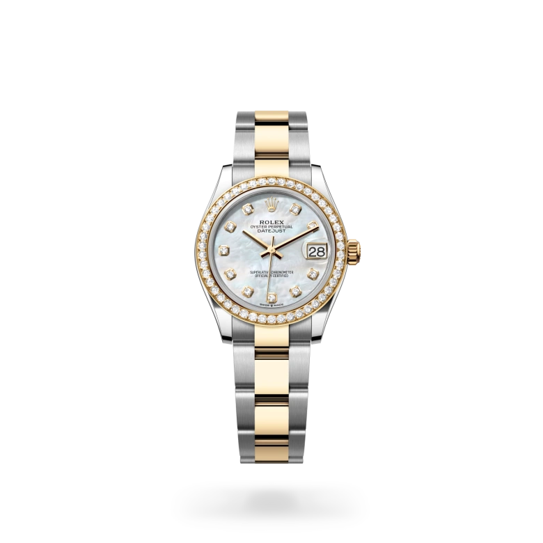 Rolex  Datejust 31 in Oyster, 31 mm, Oystersteel, yellow gold and diamonds