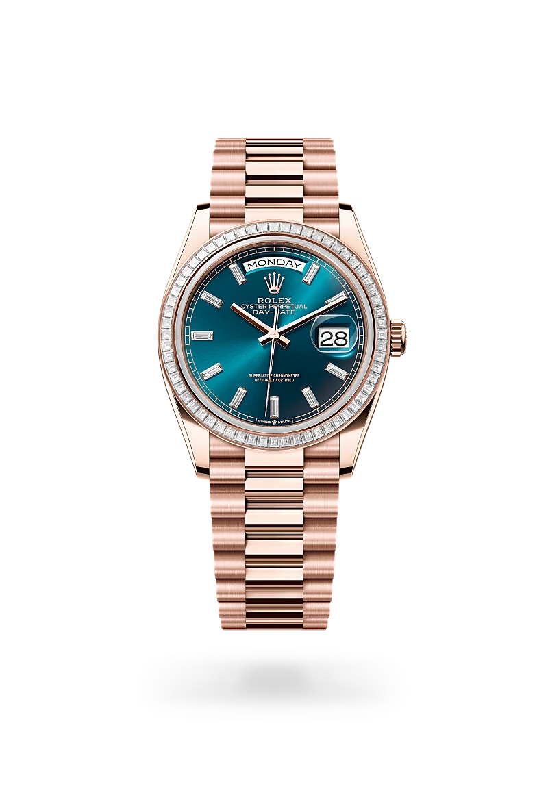 Rolex  Day-Date 36 in Oyster, 36 mm, Everose gold and diamonds