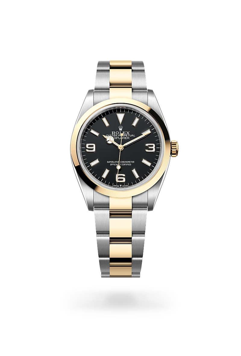Rolex  Explorer 36 in Oyster, 36 mm, Oystersteel and yellow gold