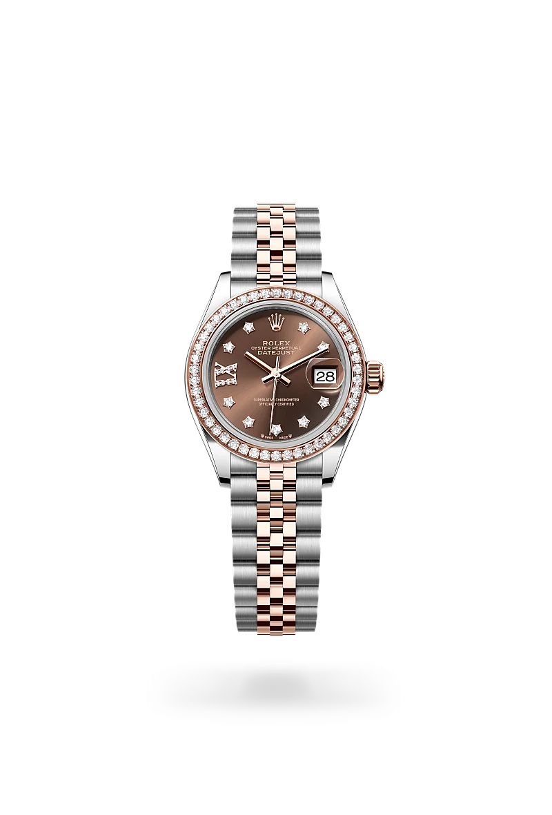 Rolex  Lady-Datejust in Oyster, 28 mm, Oystersteel, Everose gold and diamonds