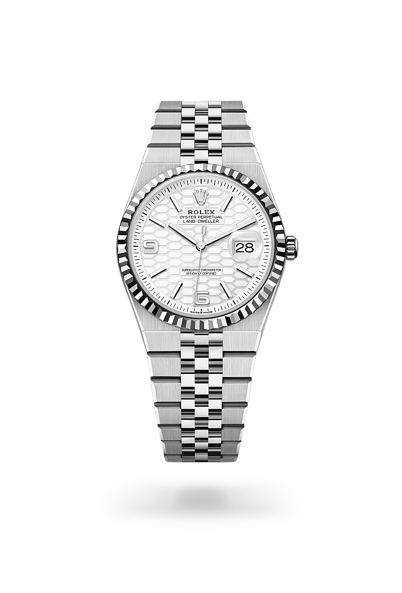 Rolex  Land-Dweller 36 in Oyster, 36 mm, Oystersteel and white gold
