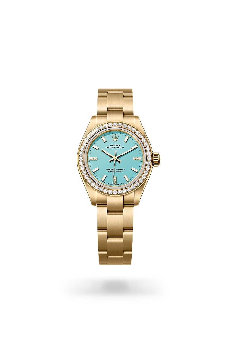 Rolex  Oyster Perpetual 28 in Oyster, 28 mm, yellow gold and diamonds