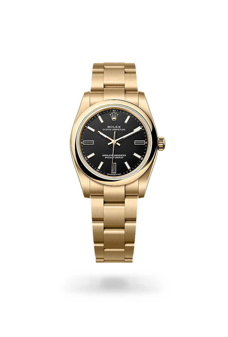 Rolex  Oyster Perpetual 34 in Oyster, 34 mm, yellow gold