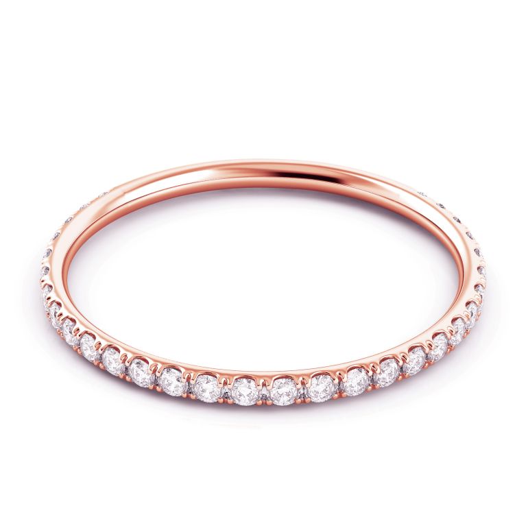 Sethi Couture Wedding Band Danhov Classico 14K Rose Gold Round Diamond Band