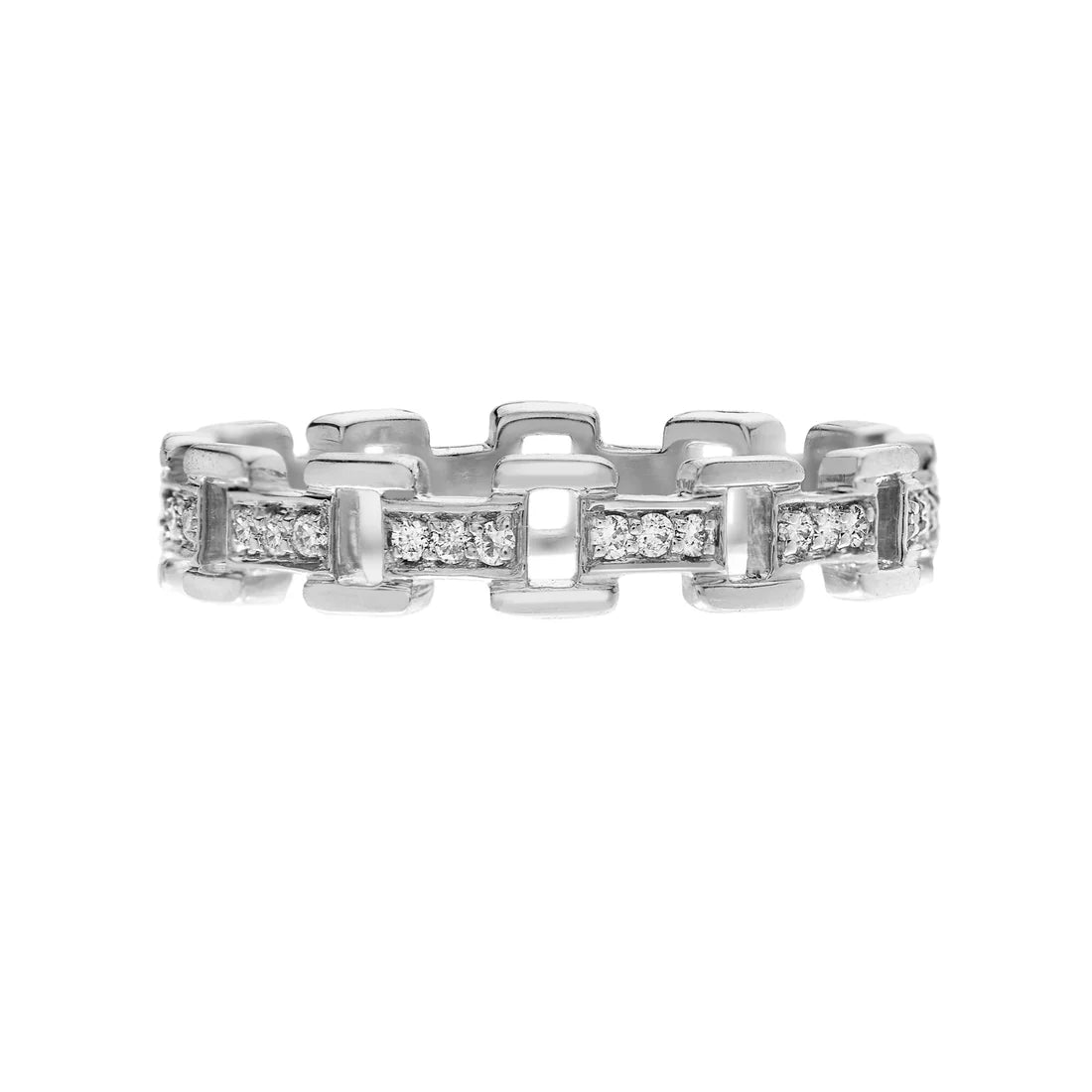 Sethi Couture Wedding Band Sethi Couture 18k White Gold Cesta White Diamond Eternity Band - Size 7