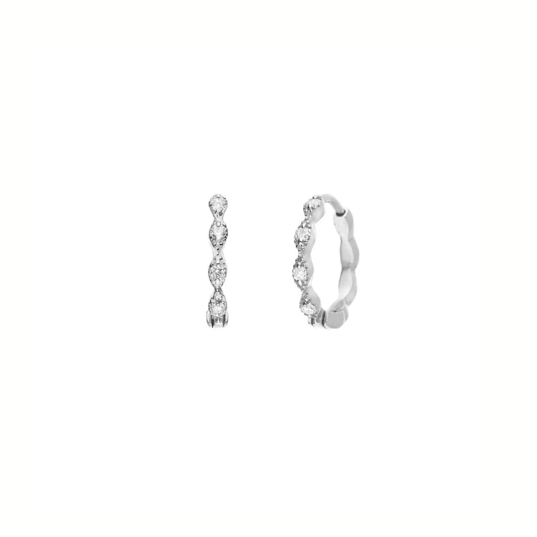 Sethi Couture Earrings Sethi Couture 18K White Gold Eleanor Diamond Huggie Earrings