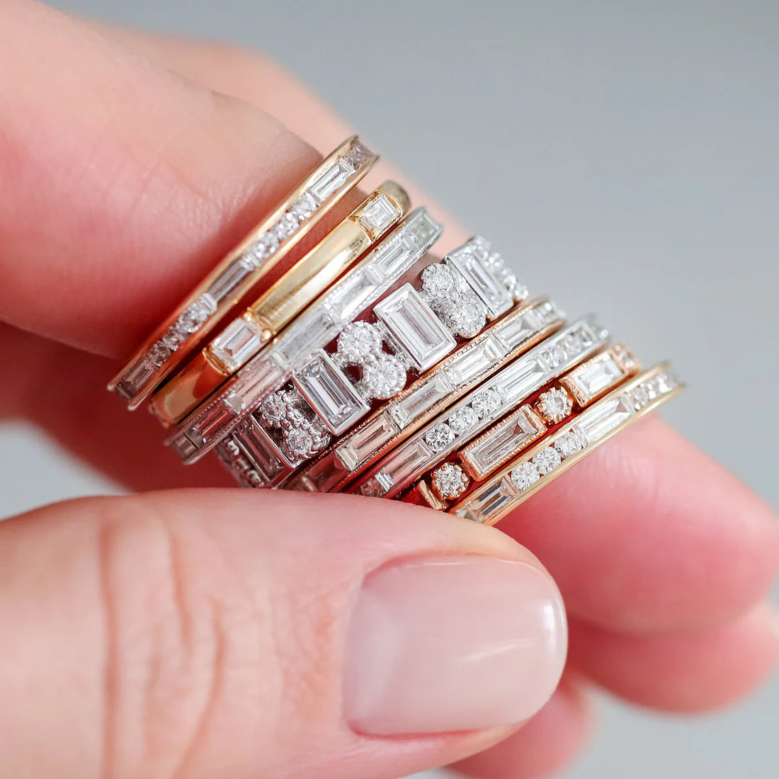 Sethi Couture Wedding Band Sethi Couture 18k White Gold Modern Heritage Diamond Eternity Band - Size 6.5