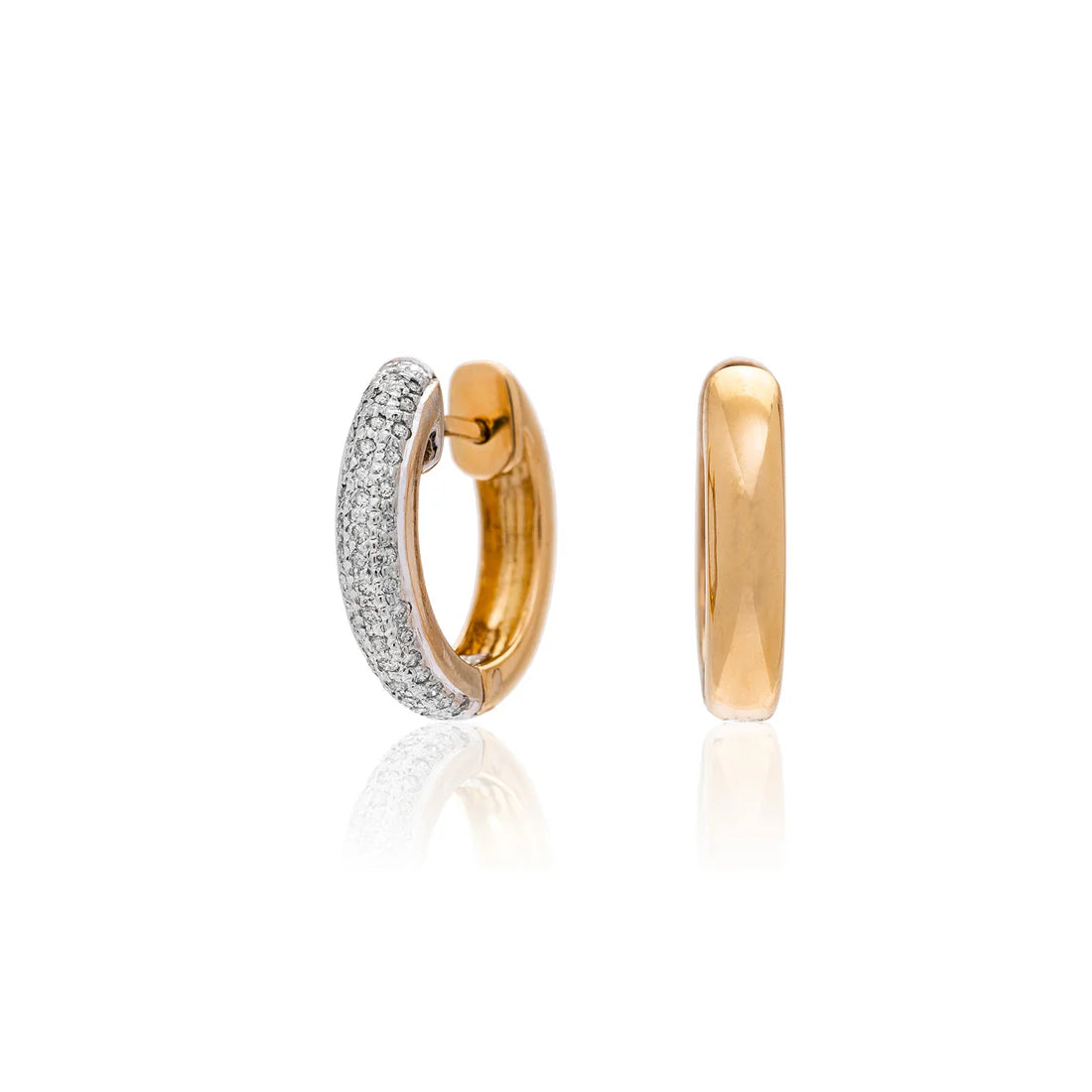 Sethi Couture Earrings Sethi Couture 18K Yellow and White Gold Carli Diamond Pave Huggie Earrings