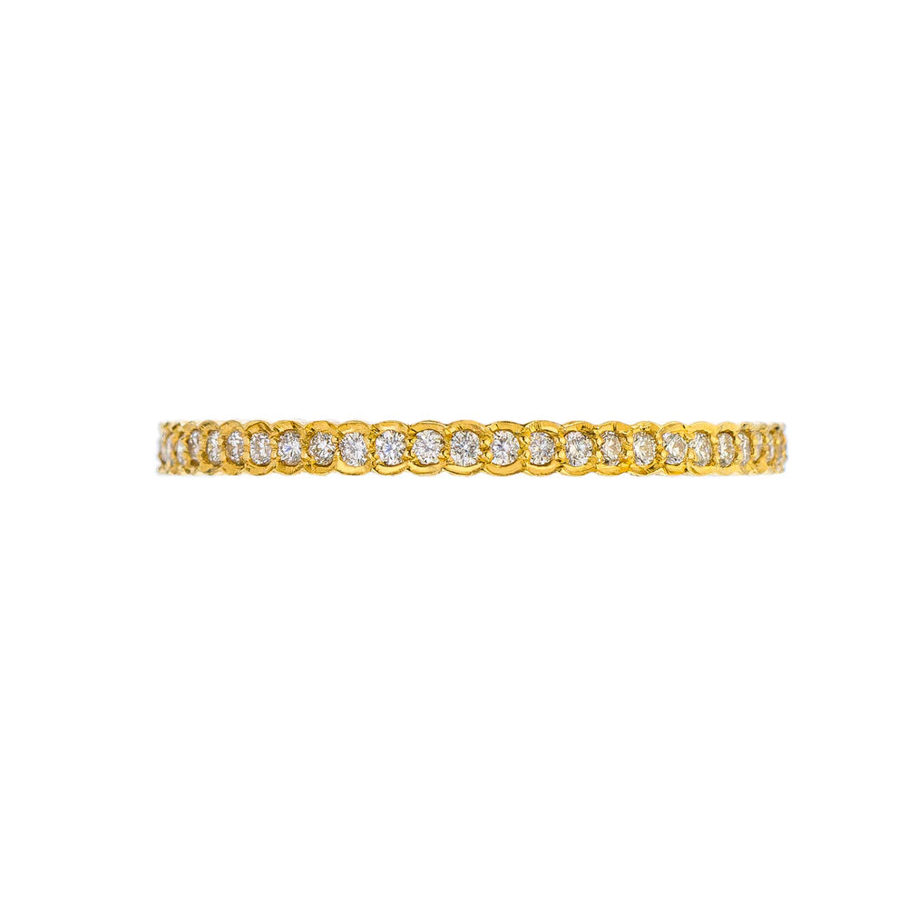 Sethi Couture Ring Sethi Couture 18K Yellow Gold Diamond Scallop Eternity Band