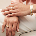 Sethi Couture Wedding Band Sethi Couture 18K Yellow Gold Dunes Diamond Cigar Band - Size 8