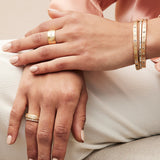 Sethi Couture Wedding Band Sethi Couture 18K Yellow Gold Dunes Diamond Cigar Band - Size 8
