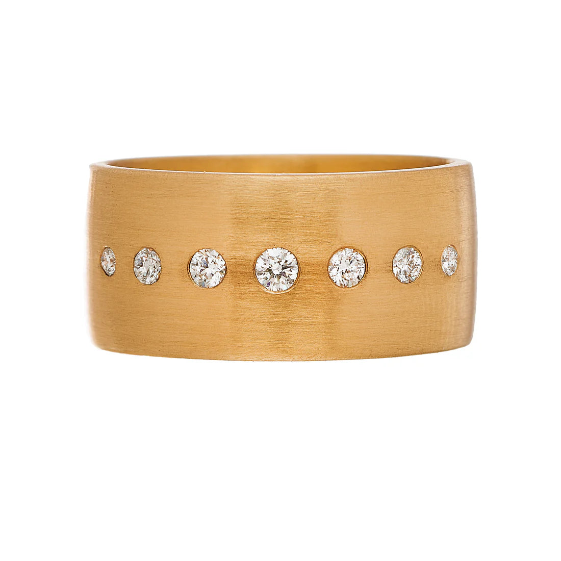 Sethi Couture Wedding Band Sethi Couture 18K Yellow Gold Dunes Diamond Cigar Band - Size 8