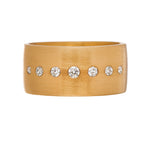 Sethi Couture Wedding Band Sethi Couture 18K Yellow Gold Dunes Diamond Cigar Band - Size 8