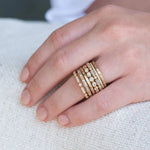 Sethi Couture Wedding Band Sethi Couture 18K Yellow Gold Dunes Narrow Diamond Eternity Band - Size 6