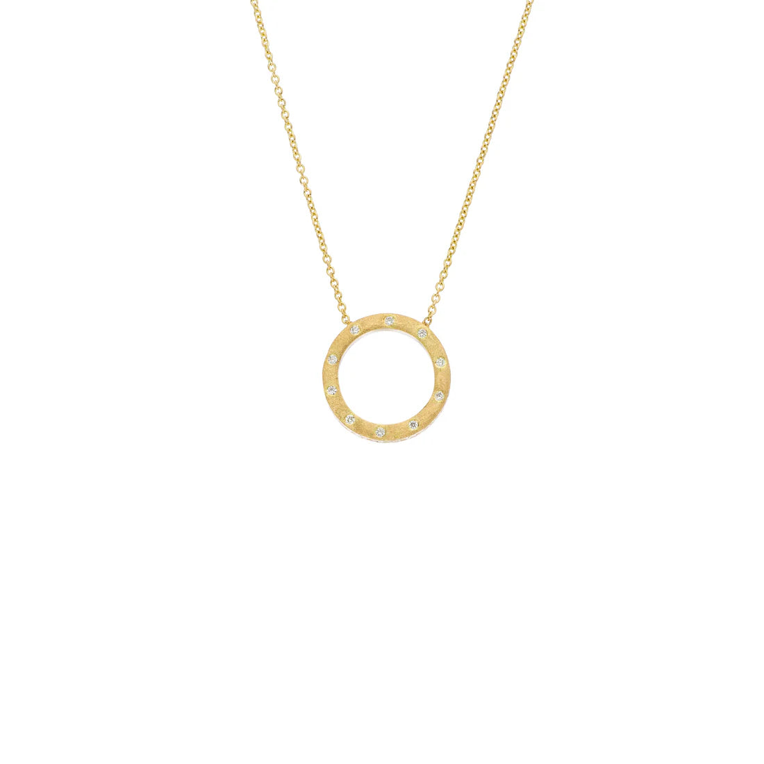 Sethi Couture Necklaces and Pendants Sethi Couture 18K Yellow Gold Dunes Small Circle Diamond Necklace
