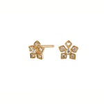Sethi Couture Earrings Sethi Couture 18K Yellow Gold Enchanted Garden Flower Diamond Stud Earrings