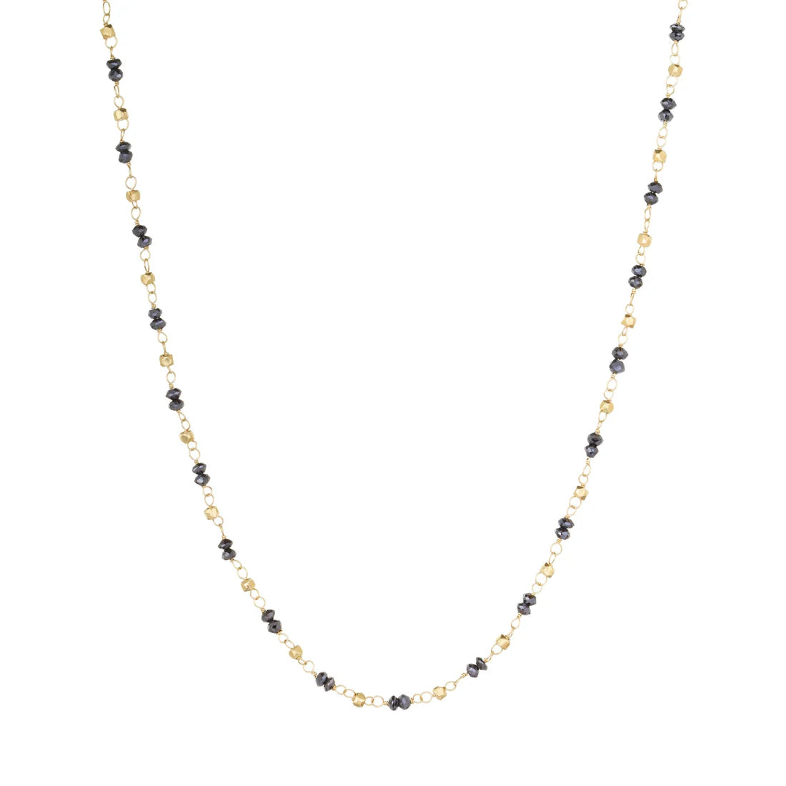 Sethi Couture Necklaces and Pendants Sethi Couture 18K Yellow Gold Leila Black Diamond Wire Wrap Chain Necklace