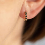 Sethi Couture Earrings Sethi Couture 18K Yellow Gold Modern Bezel Black Diamond Huggies