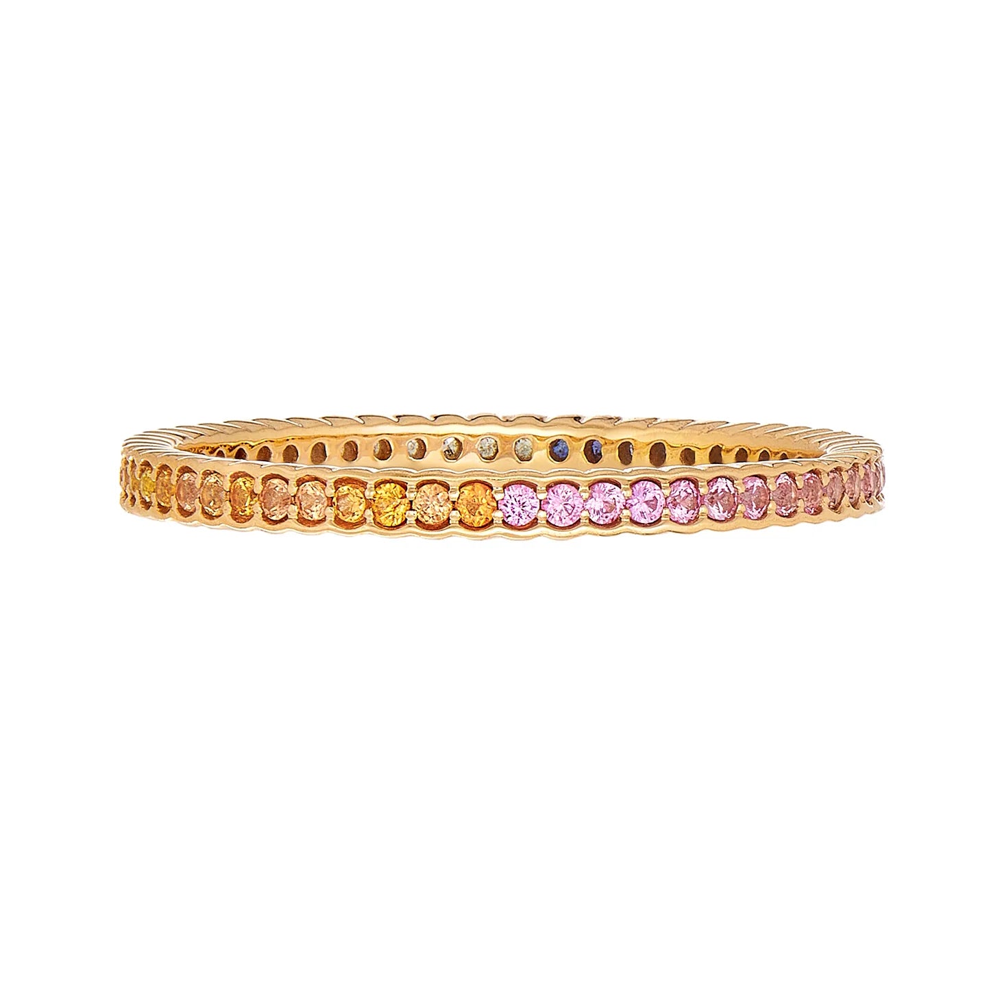 Sethi Couture Wedding Band Sethi Couture 18K Yellow Gold Rainbow Sapphire Scallop Band - Size 6.5