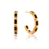 Sethi Couture Earrings Sethi Couture 18K Yellow Gold Simone Black Diamond Hoop Earrings