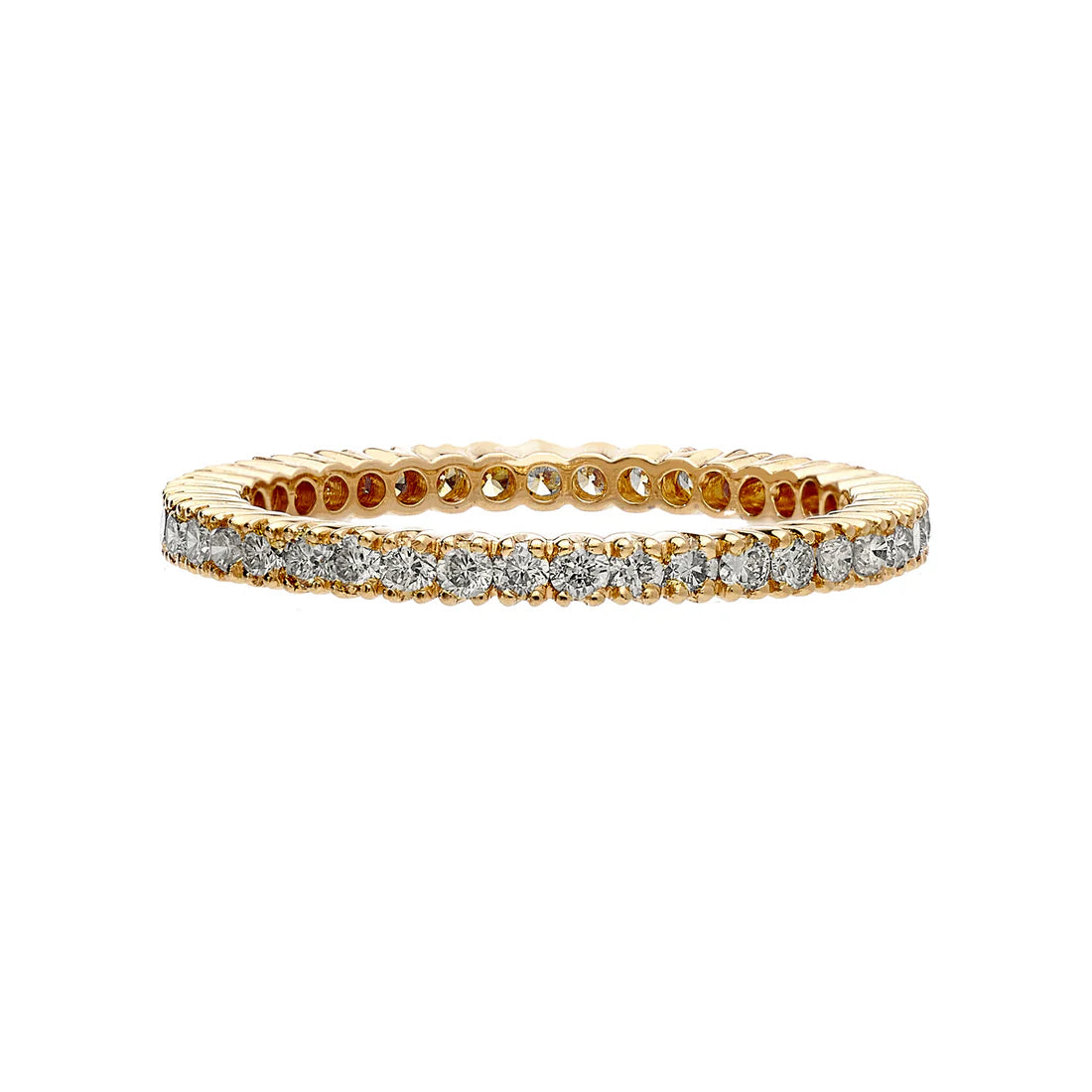 Sethi Couture Wedding Band Sethi Couture 18K Yellow Gold White Diamond Prong-Set Eternity Band - Size 6.5
