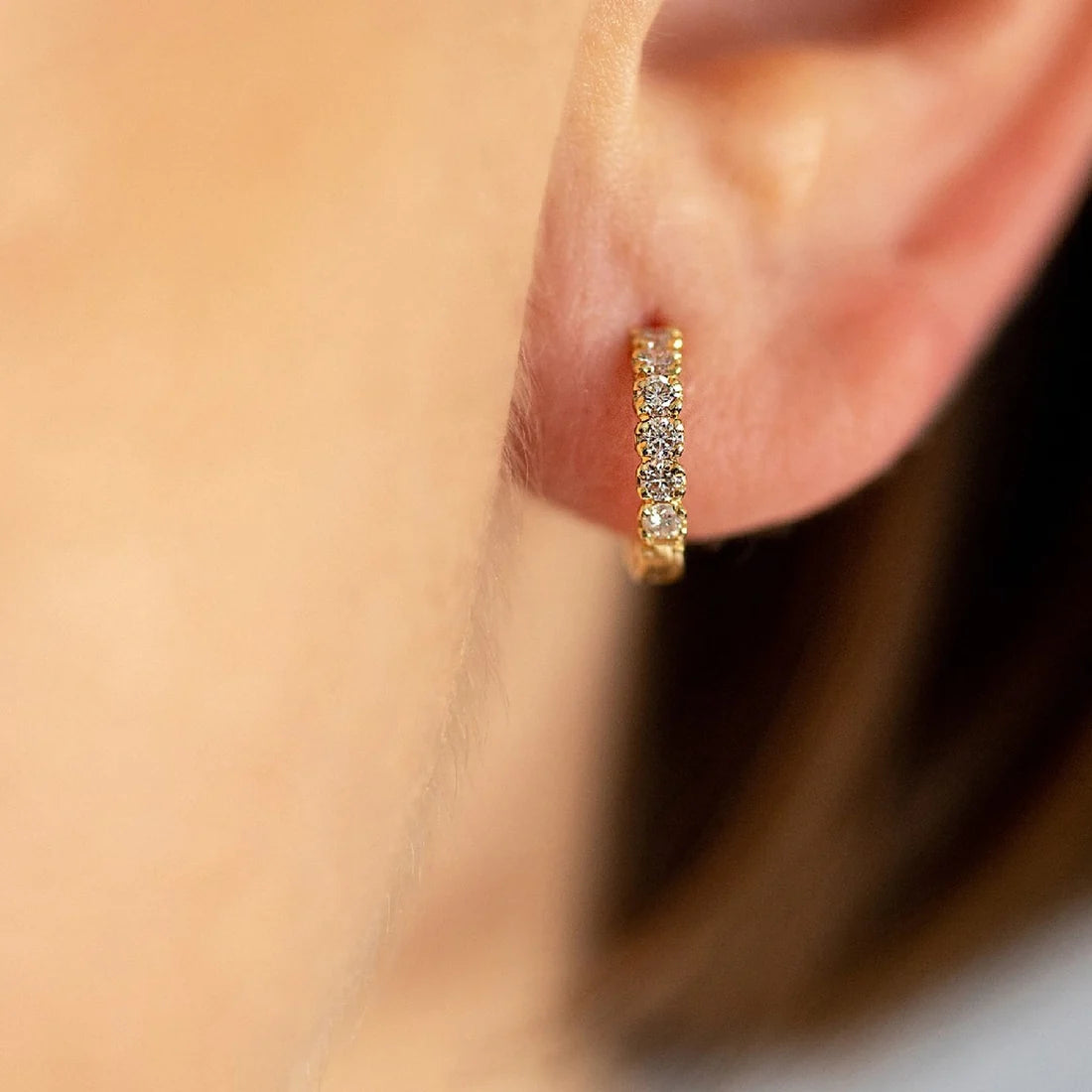 Sethi Couture Earrings Sethi Couture 18K Yellow Gold Zelda Diamond Huggie Earrings