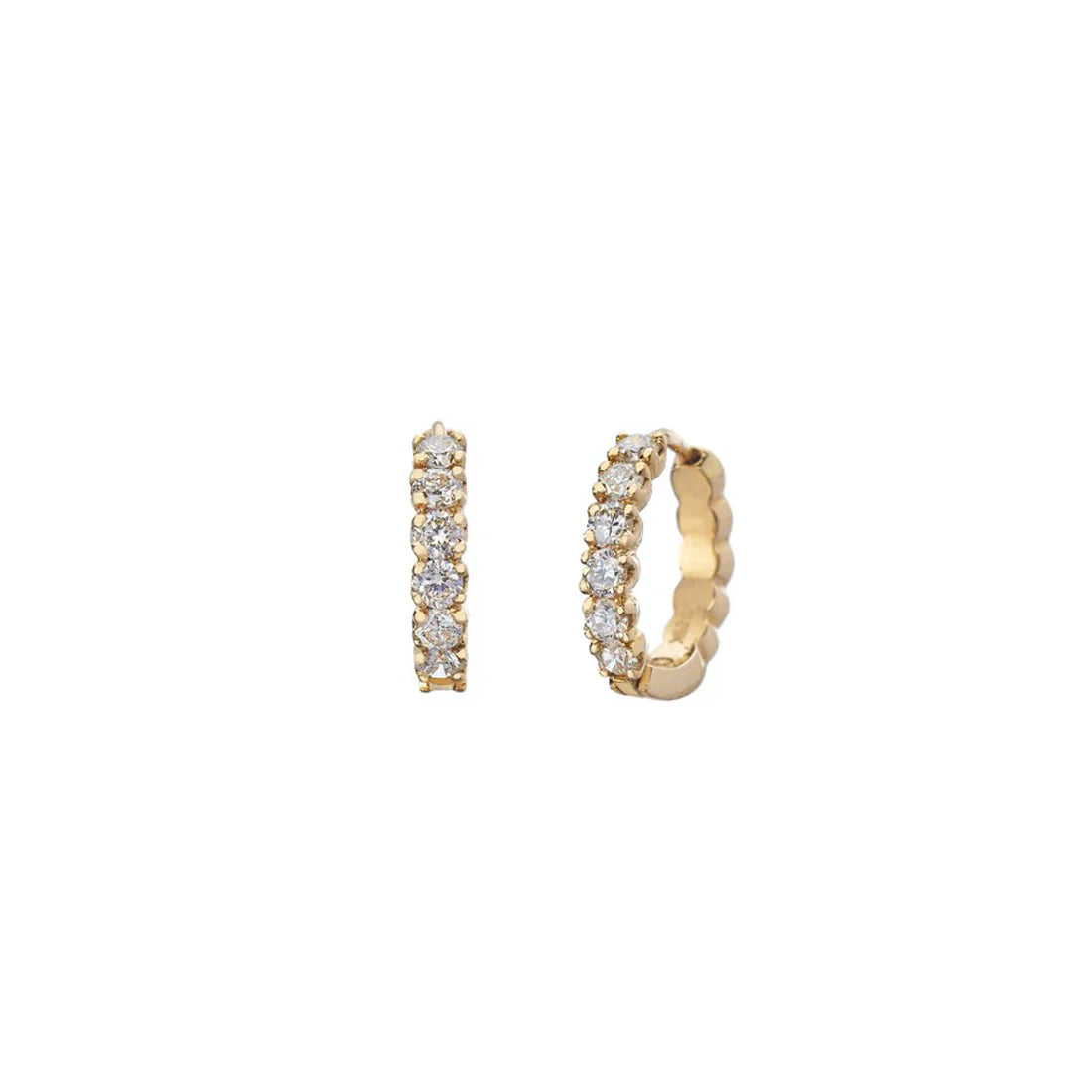 Sethi Couture Earrings Sethi Couture 18K Yellow Gold Zelda Diamond Huggie Earrings