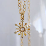 Sethi Couture Pendant Sethi Couture Leena 18k Yellow Gold Multi-Color Diamond Starburst Pendant