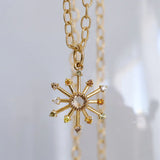 Sethi Couture Pendant Sethi Couture Leena 18k Yellow Gold Multi-Color Diamond Starburst Pendant