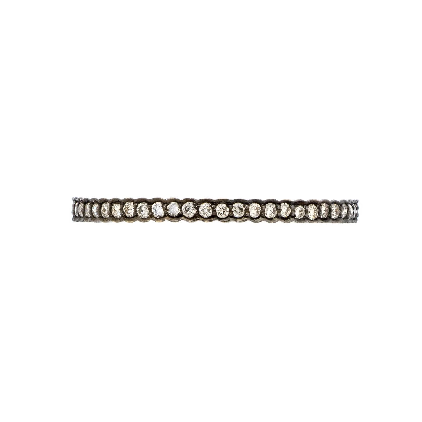 Sethi Couture Sethi Couture Scallop 18K White Gold Black Rhodium Diamond Eternity Band