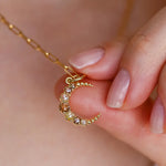 Sethi Couture Pendant Sethi Couture Small Crescent 18k Yellow Gold Multi-Color Diamond Pendant