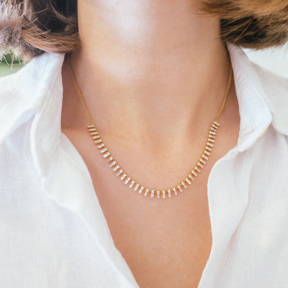 Sethi Couture Sethi Couture Zeena 18k Yellow Gold Fringe Diamond Necklace