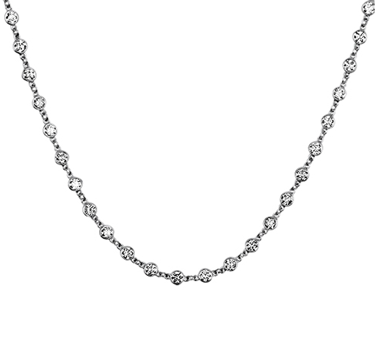 Sincerely, Springer's Necklaces and Pendants Sincerely, Springer's 14K White Gold Diamond Bezel Necklace