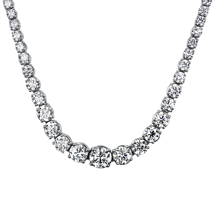 Sincerely, Springer's Necklaces and Pendants Sincerely Springer's 14k White Gold Graduated Diamond Necklace