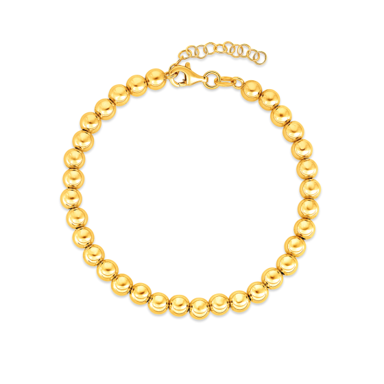 Sincerely, Springer's Sincerely Springer's 14k Yellow Gold Beaded Cable Chain Adjustable Bracelet