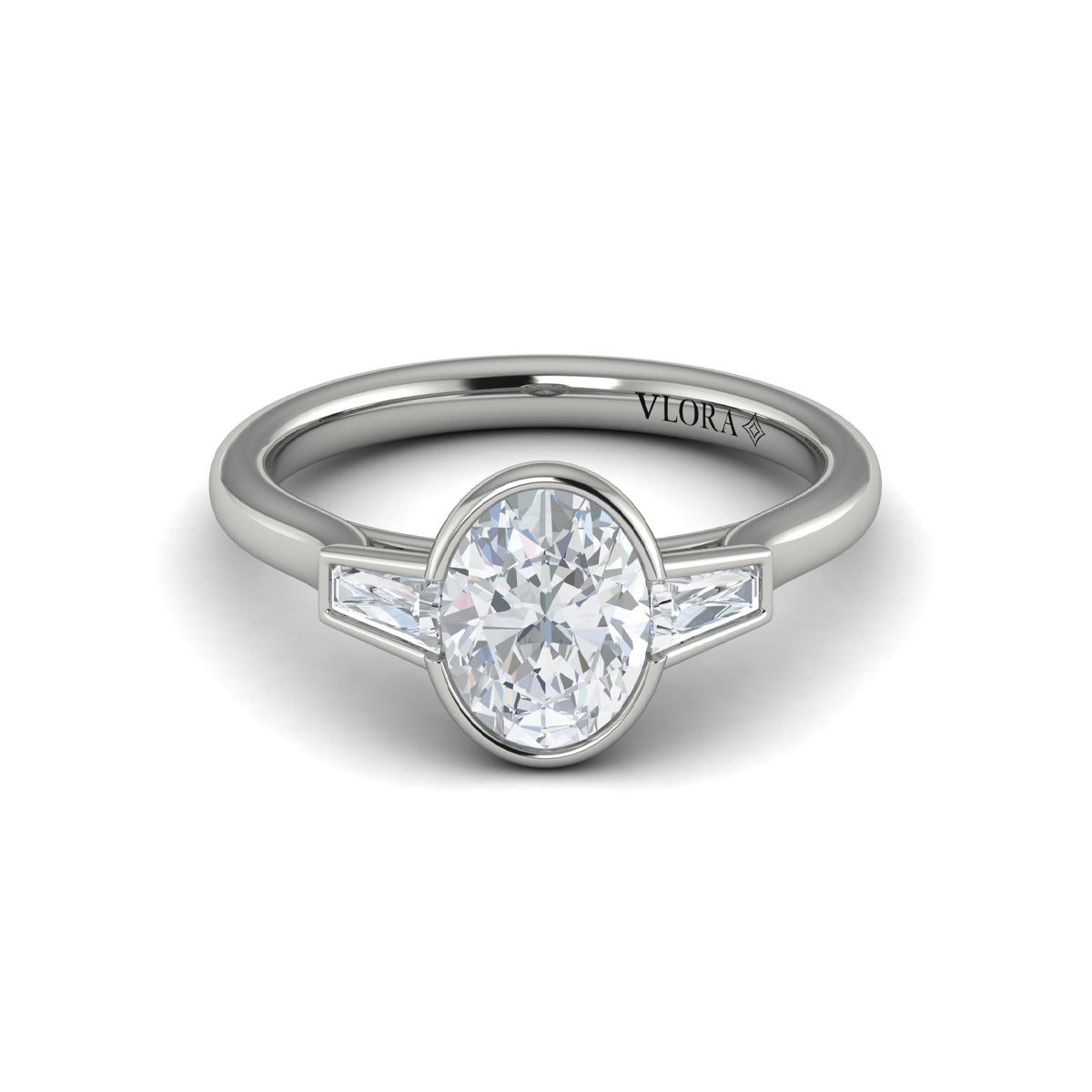 Sincerely Springer's 18K White Gold Oval Three-Stone Engagement Ring ...