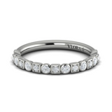 Sincerely, Springer's Wedding Band Sincerely, Springer's by Vlora 18k White Gold Alternating Round & Square Diamond Bezel Band – .34ctw