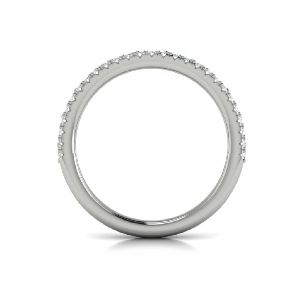 Sincerely, Springer's Wedding Band Sincerely, Springer's by Vlora 18k White Gold Baguette & Round Diamond Double Row Band – .68ctw