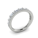 Sincerely, Springer's Wedding Band Sincerely, Springer's by Vlora 18k White Gold Baguette & Round Diamond Double Row Band – .68ctw