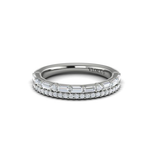 Sincerely, Springer's Wedding Band Sincerely, Springer's by Vlora 18k White Gold Baguette & Round Diamond Double Row Band – .68ctw