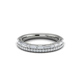 Sincerely, Springer's Wedding Band Sincerely, Springer's by Vlora 18k White Gold Baguette & Round Diamond Double Row Band – .68ctw