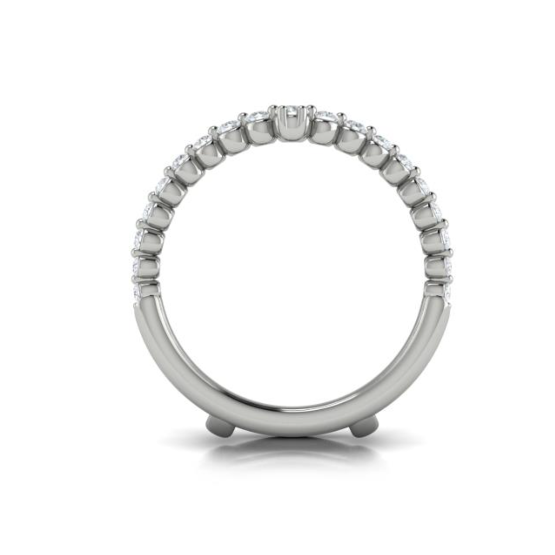 Sincerely, Springer's Wedding Band Sincerely, Springer's by Vlora 18k White Gold Curved Double Row Diamond Jacket Band – 0.73ctw