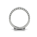 Sincerely, Springer's Wedding Band Sincerely, Springer's by Vlora 18k White Gold Curved Double Row Diamond Jacket Band – 0.73ctw