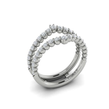 Sincerely, Springer's Wedding Band Sincerely, Springer's by Vlora 18k White Gold Curved Double Row Diamond Jacket Band – 0.73ctw
