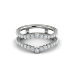 Sincerely, Springer's Wedding Band Sincerely, Springer's by Vlora 18k White Gold Curved Double Row Diamond Jacket Band – 0.73ctw