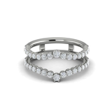 Sincerely, Springer's Wedding Band Sincerely, Springer's by Vlora 18k White Gold Curved Double Row Diamond Jacket Band – 0.73ctw